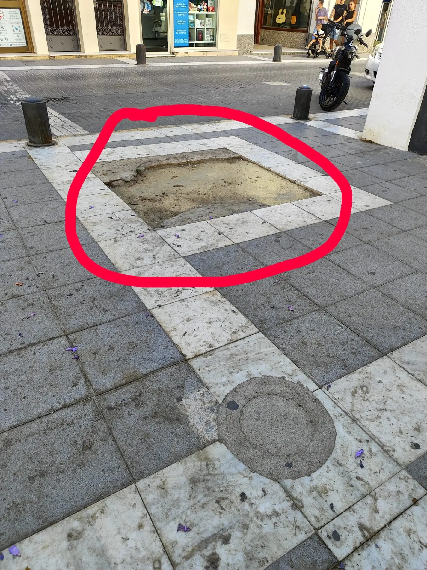 Fotografía de la incidencia: Lleva años sin solar desde que quitaron un árbol. Corre el riesgo de caída.